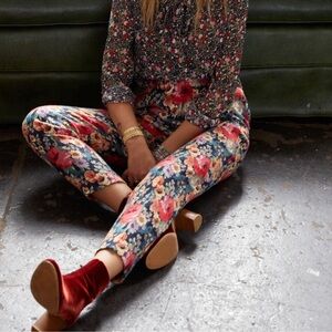 Sezane Floral Straight Leg Pants - Multicolor